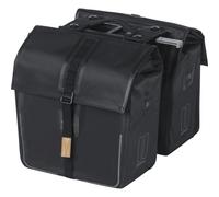Basil Urban Load MIK - Bolsa Doble (48 - 53 L, Impermeable, Incluye Placa adaptadora MIK con Cerradura), Color Negro