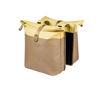 Basil Vive - Alforja Doble para Bicicleta, Impermeable, 28-35L, Reflectante, de Material Reciclado, 30 x 14 x 38 cm, Color Amarillo y Negro