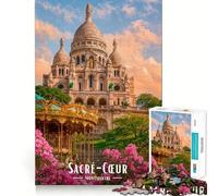 Basílica del Sacré-Cœur, Montmartre, París Rompecabezas para Adultos, 1000 Piezas, Juguete para ejercitar la Mente, pasatiempo Tranquilo, diseño, Montaje, (38x52cm)