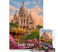 Basílica del Sacré-Cœur, Montmartre, París Rompecabezas para Adultos, 1000 Piezas, Juguete para ejercitar la Mente, pasatiempo Tranquilo, diseño, Montaje, (38x52cm)