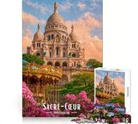 Basílica del Sacré-Cœur, Montmartre, París Rompecabezas para Adultos de 1000 Piezas Refuerza la Memoria Divertido y práctico De Calidad Regalo Elegante (38x26cm)