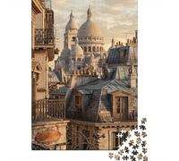 Basílica Sacré-Cœur ParísRompecabezas DIY De 1000 Piezas Cartón Entrenamiento Cognitivo Familia, Actividad Indoor, Especial para Hobbyistas 70x50cm/1000pcs