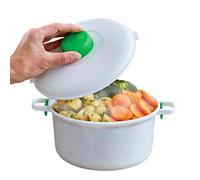 Basilico Olla a presión para microondas de 2,8 l con válvula de vapor, olla a presión y olla a presión para microondas, ahorra tiempo y energía, incluye cuchara y vaso medidor, para verduras, guisos y