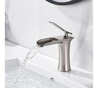 Basin Cascada del grifo White + Chrome Bathroom Fregador Mezclador de lavabo 1 Holte de una sola palanca Conjunter Bater Baño-bajo LWX