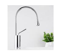 Basin Refined Copper Hot and Cold Water Mixer Tap, 360°Rotation Single Handle Single Hole Sink Drop Shape, All Copper Spool,D Kitchen Sink Faucets(Khaki)