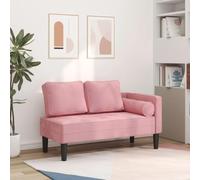 Basinlix Chaise longue con cojín de terciopelo rosa 116,5 x 62 x 57,5 cm, sillón con cojín lumbar para salón, dormitorio, oficina, hotel, muebles de relax