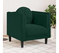 Basinlix Sillón con cojín de terciopelo verde oscuro muebles tapizados para sala de estar y habitación de invitados, cómodo sillón relax con reposabrazos, respaldo, patas estables, ideal para leer