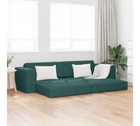 Basinlix Sofá cama de tela verde oscuro 245 x 78 x 77 cm con marco de metal y relleno de espuma, muebles tapizados modernos para salón, habitación de invitados, oficina, cómodo sentarse y tumbarse