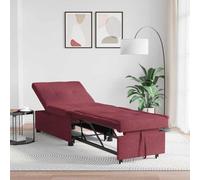 Basinlix Sofá cama extensible color rojo vino de tela 194 x 50 x 82 cm con respaldo ajustable y patas de plástico, muebles tapizados modernos para salón, habitación de invitados, oficina