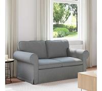 Basinlix Sofá gris claro 155 x 82 x 80 cm tela con marco de metal resistente, cojín ergonómico para asiento, funda extraíble, muebles tapizados modernos para salón, oficina, habitación de invitados