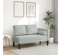 Basinlix Tumbona con cojín de terciopelo gris claro, sillón de relax con cojín lumbar, sofá para salón, dormitorio, oficina, cómodo sillón reclinable, banco, tumbona reclinable, cama de día, relax