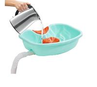 Basino de lavado de cabello para cama en cama - lavabo para el cabello, cuencos de champú portátiles para el hogar con soporte para el cuello | Amigos con una bandeja de fregador