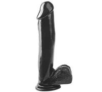 Basix Rubber Works Black Dong with Suction Cup - 1 Unidad
