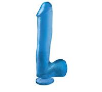 Basix Rubber Works Dong With Suction Cup Dildo Clásico Azul - 687 gr