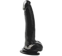 Basix Rubber Works Dong With Suction Cup Thick Dildo Clásico Negro - 574 gr