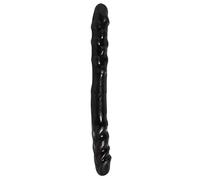 Basix Rubber Works Double Dong Dildo Clásico Negro - 517 gr