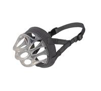 BOZAL BASKERVILLE INVISA - Diseño respetuoso patentado y seguro. Permite jadear y beber, ajustable y acolchado, adiestramiento para perros medianos, impide morder y hurgar comida (Talla 4)