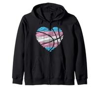 Basket-Ball Heart Trans-Gender Pride Cool Sport LGBT-Q Ally Sudadera con Capucha