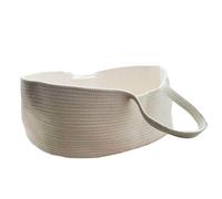 Basket Cotton Rope Storage Baskeet - Portable Nursery Basket with Handles, Woven Cotton Rope Organizer for Clothes Toys Blankets Nursery Home Decoration