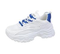 Basket Femme - Basket De Ville Femme Chic Confort Shoe Alivio de los pies, Zapato transpirable, zapatos de moda, zapatillas con cordones y deslizamiento, zapatos ligeros, A Blue, 38 EU