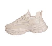 Basket Femme - Basket De Ville Femme Chic Confort Shoe Alivio de los pies, Zapato transpirable, zapatos de moda, zapatillas con cordones y deslizamiento, zapatos ligeros, Un blanco, 35 EU