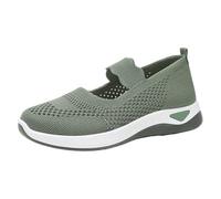 Basket femme sans lacets Cómodo Basket Pied Large et Sensible Chaussure Pies Larges Chaussures Chic Y Elegante Travail Sneaker Cómodo, Baskets Ligero Y Transpirable Chaussures, verde, 36 EU