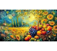 Basket-of-Fresh-Fruits-and-Flowers Puzzle Adultos 1000 Piezas Juego Educativo relajación Desafiante Papel Reciclado Idea de Regalo 38x26/1000pcs