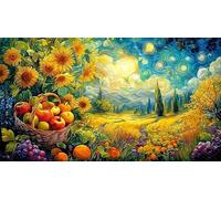 Basket-of-Fresh-Fruits-and-Flowers Puzzle de 1000 Piezas para Adultos Papel Reciclado Juego Educativo Desafiante para relajación y Creatividad 38x52/1000pcs