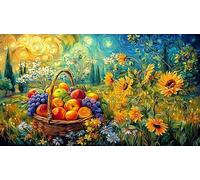 Basket-of-Fresh-Fruits-and-Flowers Puzzle para Adultos 1000 Piezas Decoración Mural Hermosa Papel Reciclado Juego Educativo Regalo 38x26/1000pcs