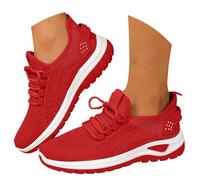 Basket Running Femme Basket Orthopedic Femme Chaussures d'été Sneakers Antideslizantes De Caminar Mujeres Sport De Ocio Fitness Gym Jogging Aumentado Alivio de los Pies Cómodo Basquette, 01 rojo, 39