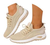 Basket Running Femme Basket Orthopedic Femme Chaussures d'été Sneakers Antideslizantes De Caminar Mujeres Sport De Ocio Fitness Gym Jogging Aumentado Alivio de los Pies Cómodo Basquette, 01 Beige, 39
