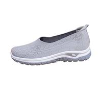 Basket Running Femme de malla transpirable, Chaussures de walk, femme Slip On à Enfiler Bass Sin Cordones, Punta Redonda, Suela gruesa gruñida, bailarinas para deporte casual diario, 01 gris, 41 EU