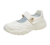 Basket Running femme sans cordones, chaussures de walk, femme cuir Mary Jane Slip On à Enfiler Brida con Hebilla Bailarinas Punta redonda cerrada Suela gruesa antideslizante Primavera Verano Sport