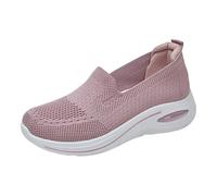 Basket Running Femme Sans Lacet Ete Ballerines Chaussures de Marche Femme Mesh Transpirable Slip On à Enfiler Punta Redonda, Corte Baja Suela Gruesa Flexible Zapatillas para Ciudad Diaria, Ocio