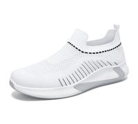 Basket Running Homme sin Cordones de Malla Transpirable, Zapatillas Deportivas Ortopédicas, Sneakers de Marche, Slip-on à Poner, Suela Gruesa Flexible, Cuello Calcetín - Ete, Jogging, Ocio, Diario, 01