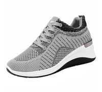 Basket Souple Femme Confort Basket Plateforme Chaussures Chic Y Elegante Chaussure Cómodo Ligero Baskets à Tacons Baskets Securite Pointe Large Sneaker Securite Legere Chaussures, gris, 41 EU