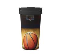 Basketball Arena - Taza abierta con un solo botón, protección del medio ambiente y salud, acero inoxidable, portátil, conservación del calor y conservación del frío, se utiliza para viajar con tazas