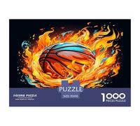 Basketball au feu Puzle Desafíos Divertidos Decoración del Hogar 1000 Piezas Deportess Equipment Rompecabezas Imposible Entretenimiento Creativo para Adultos 70x50cm/1000pcs