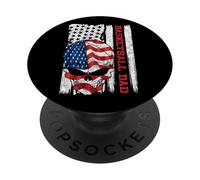 Basketball Dad American Flag Skull Patriotic 4th of July PopSockets PopGrip Adhesivo