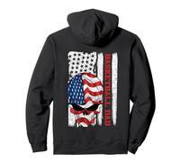Basketball Dad American Flag Skull Patriotic 4th of July Sudadera con Capucha
