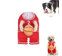 Basketball Dog Costume,Dog Basketball Costume,Dog Basketball Costume with Ball,Funny Dress Up Sports Outfit Cosplay Clothes for Small Medium Large Dogs (1PCS-B,Large)