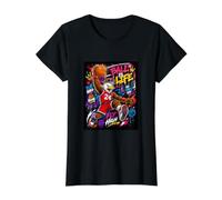 Basketball Geeks Slam Dunk Player Streetwear Graffiti Art Camiseta gráfica económica, Mujer, Negro, XL