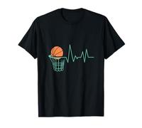 Basketball Geschenke & Basketball Zubehr Baloncesto Latido del corazn Camiseta de baloncesto Hombre Unisex S Manga de doble puntada Black S