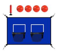 Basketball Goals Outdoor Set - Double Hoop System, Trampoline Attachment Rim, Kids Sports Play Equipment, Jump Activity Toy | Family Recreation Backyard Court Practice Indoor Outside Games Fun Energy