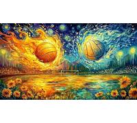 Basketball-Going-Through-Hoop-in-Artistic-Style Puzzle de 1000 Piezas para Adultos Regalo para Mujeres y Hombres Idea Actividad en casa 38x52/1000pcs