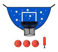 Basketball Hoop Trampoline - 37.8 Inch Outdoor Trampoline Basketball Hoop | Basketballs Hooрs for Trampolines - Waterproof Sunproof Set with Balls Pump & Non Slip Base for Kids Play