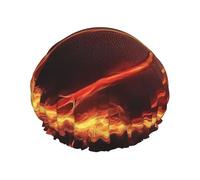 Basketball In Fire - Gorro de ducha impermeable reutilizable para mujer, cubierta elástica para el cabello, para baño, spa, viajes y uso diario