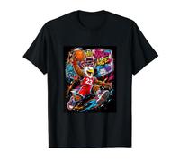 Basketball Is Life, Basketball Mascot Dunk Graffiti Graphic Camiseta gráfica económica, Hombre, Negro, S