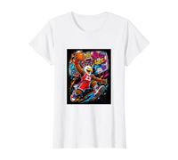 Basketball Is Life, Basketball Mascot Dunk Graffiti Graphic Camiseta gráfica económica, Mujer, Blanco, XS