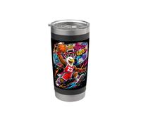 Basketball Is Life, Basketball Mascot Dunk Graffiti Graphic Vaso térmico de acero inoxidable de doble pared